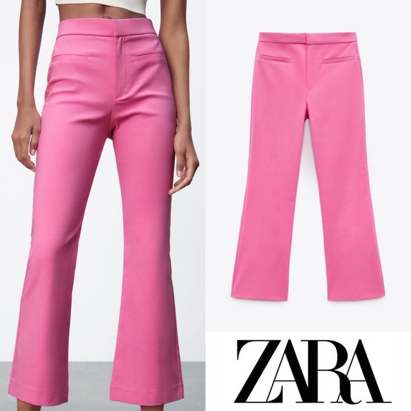 Pink flare pants zara Clearance